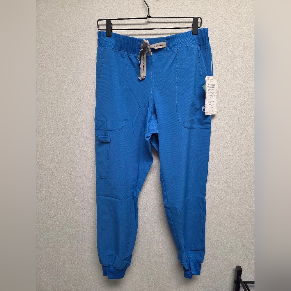 NWT Blue Essential‎ Threads Scrub Jogger Pants with Drawstring Size Medium